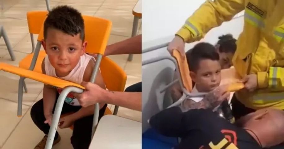Volta às aulas: menino de 4 anos fica com cabeça presa em cadeira em São Bento do Sul