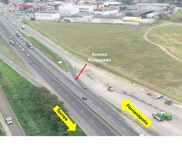 Obras da CCR ViaCosteira alteram acesso a Capivari de Baixo pela BR-101 por até dois meses