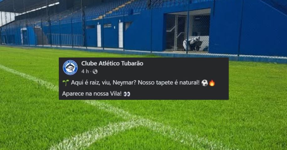 Jogadores brasileiros se manifestam contra gramados sintéticos, e Atlético Tubarão entra na onda