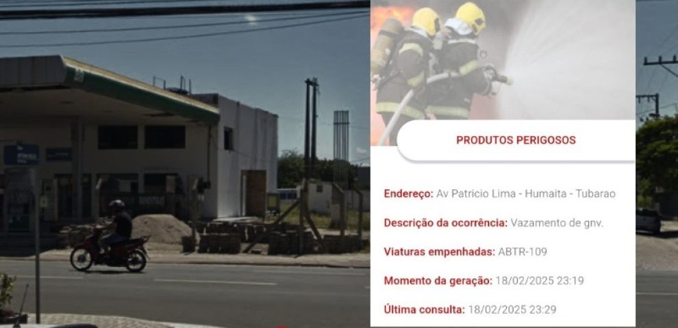 Vazamento de GNV mobiliza equipes na Avenida Patrício Lima, em Tubarão