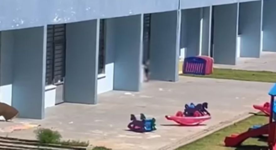 (Vídeo) criança entra em desespero ao ser esquecida em pátio de escola