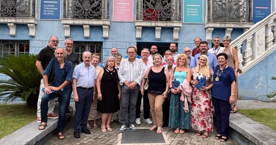 Comitiva de autoridades italianas visita Tubarão para fortalecer laços culturais e literários