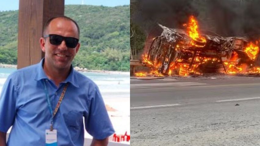 Motorista é reconhecido como herói após salvar nove passageiras de micro-ônibus em chamas em Corupá