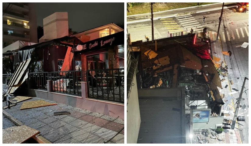 (Vídeos) Urgente: explosão destrói restaurante de sushi no bairro Aeroporto em Tubarão