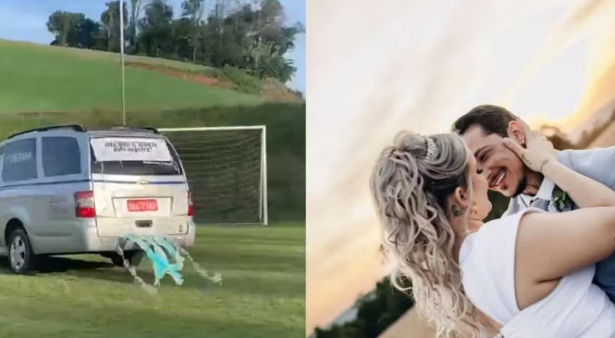 Noiva que chegou em carro fúnebre para casar em SC foi a velórios por 2 anos para ver se marido 'a notaria'