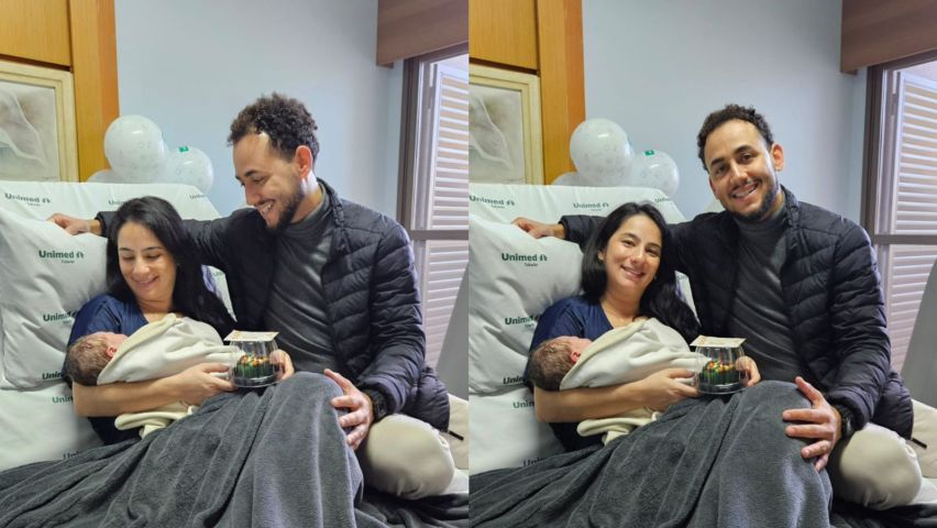 Bebê nasce no mesmo dia dos pais em Tubarão