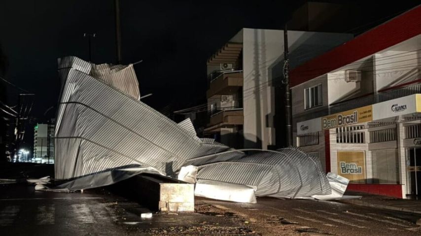 Vendaval deixa rastro de destruição em Abelardo Luz, na divisa de SC com o Paraná