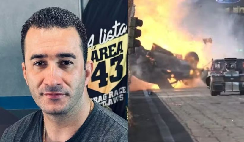 (Vídeo) Piloto sofre grave acidente em prova de arrancada no RS, mas sai andando do carro