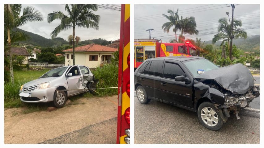 Colisão entre dois veículos deixa mulher ferida na SC-370, em Braço do Norte
