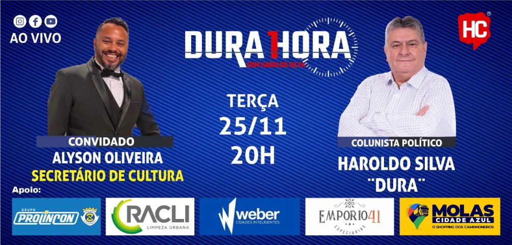 Alyson Oliveira é o convidado do Dura 1 Hora desta terça-feira (25)
