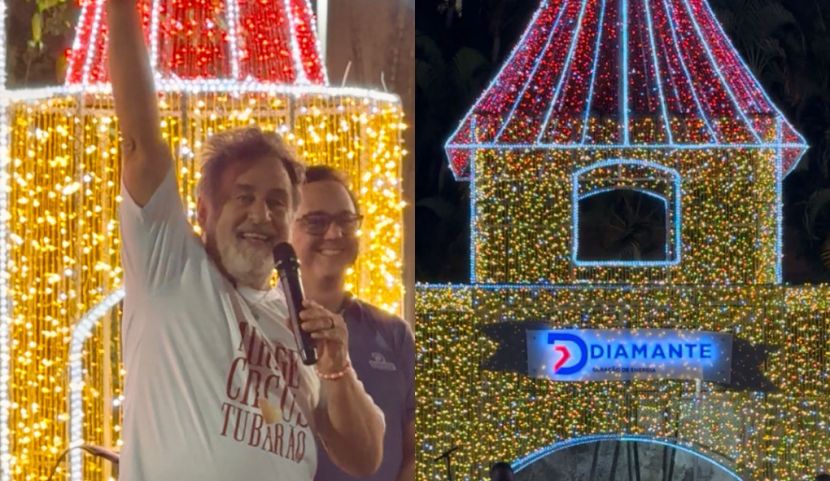 (Vídeo) Com Marcos Frota, confira como foi a abertura do Natal Tubarão Luz 2025