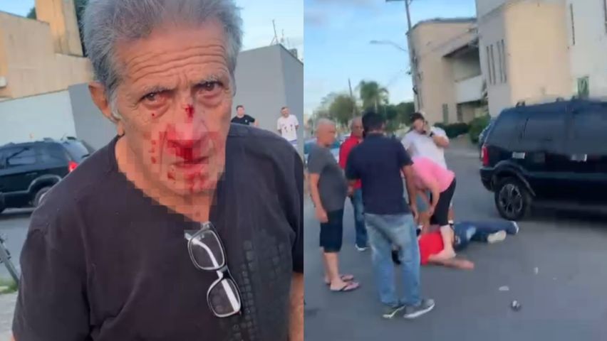 (VÍDEO) Idoso de 76 anos é agredido com cabeçada após acidente em Tubarão