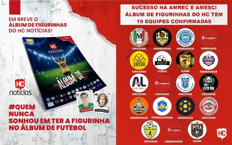 Álbum do HC Notícias da região AMREC/AMESC começa a ser entregue na próxima semana