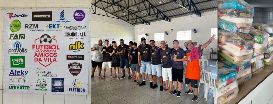 Futebol Solidário Amigos da Vila arrecada mais de uma tonelada de alimentos em Capivari de Baixo