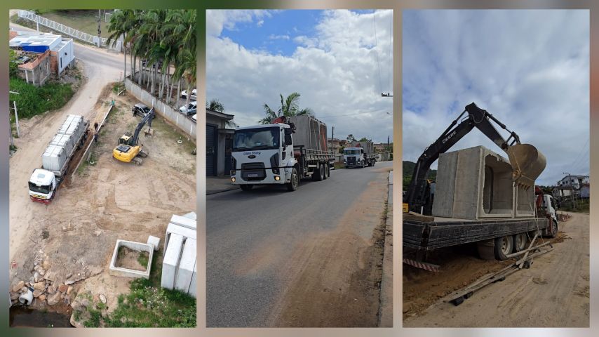 Prefeitura implementa pontes de concreto em vias da localidade do Sombrio, em Tubarão