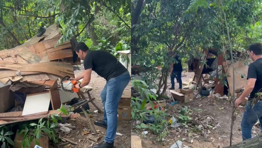 Usuários de drogas em situação de rua são retirados de área pública em Tubarão