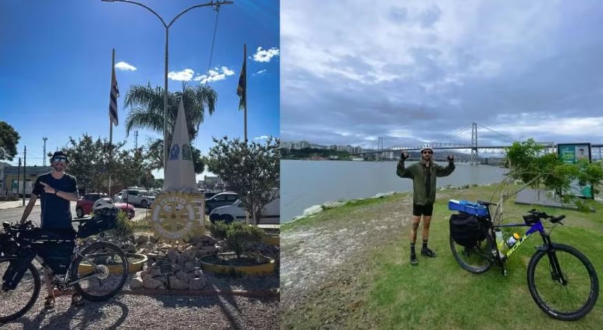 Engenheiro de SC quer pedalar 5 mil km rumo à Patagônia e passar Ano Novo na estrada