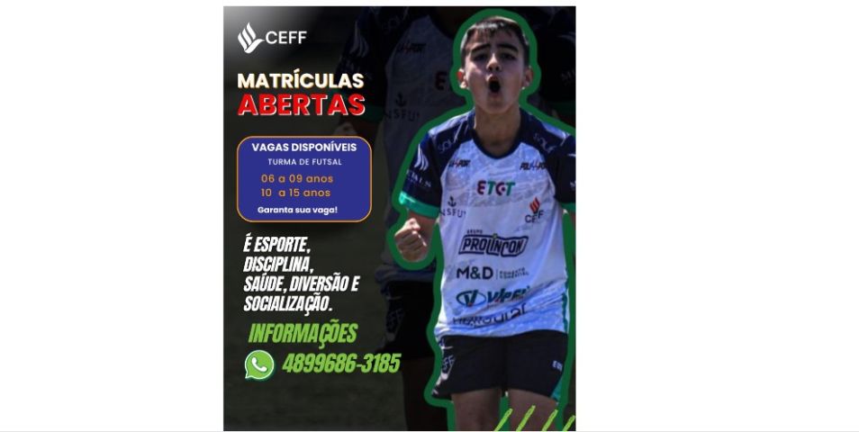 CEFF abre matrículas para turmas de futsal e futebol em Tubarão