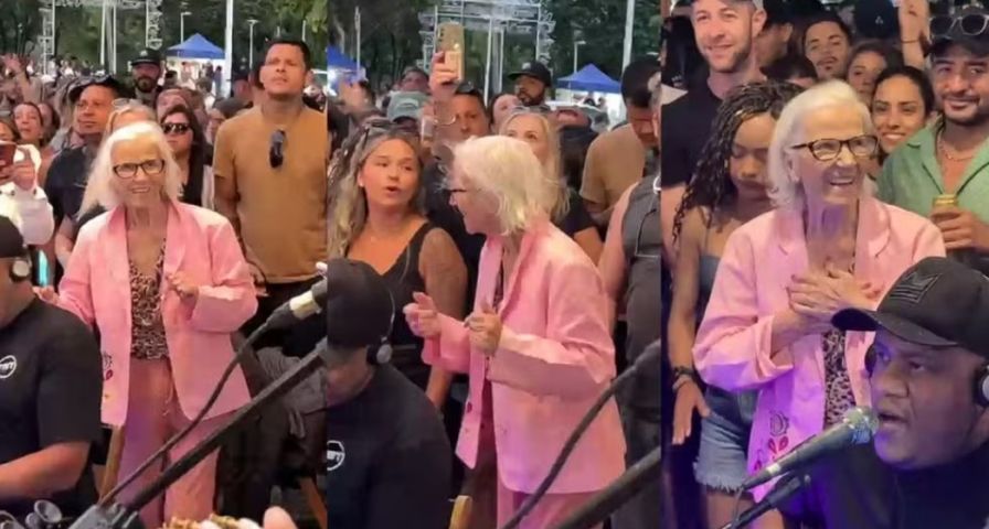 (Vídeo) Em SC: Idosa de 88 anos viraliza ao dançar em show de pagode