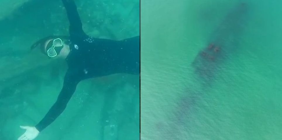 Vídeo: mergulhador nada entre destroços de antigo naufrágio no Farol de Santa Marta; assista