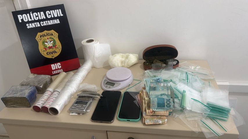 DIC de Laguna apreende drogas e dinheiro em operação no Mar Grosso