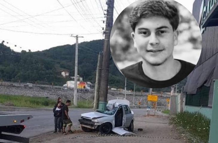 Jovem morre após carro colidir contra poste em Palhoça no dia em que completava 18 anos