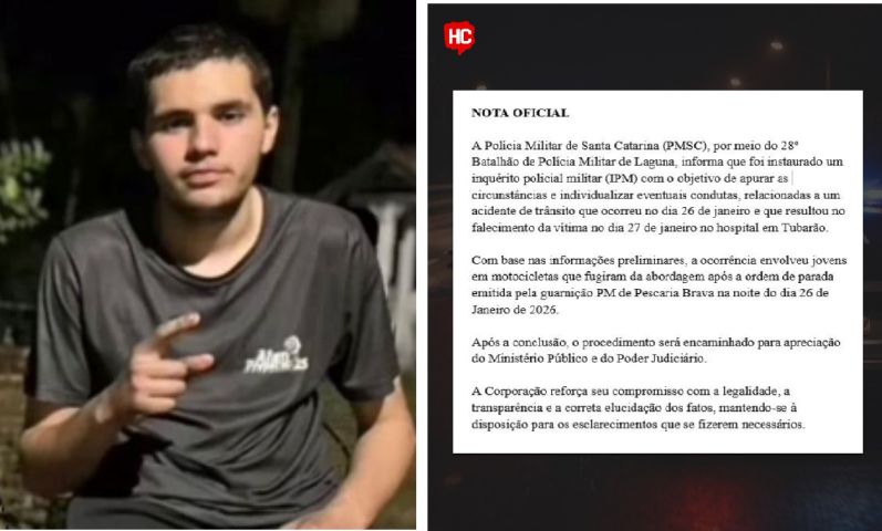 Polícia Militar abre inquérito para apurar acidente com morte após fuga de abordagem em Pescaria Brava