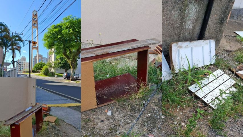 Entulho é abandonado ao lado da Catedral de Tubarão