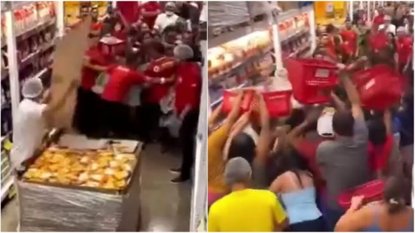 (VÍDEO) Miojo a R$ 0,01 provoca tumulto em supermercado no RN