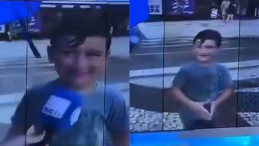 (VÍDEO) Ao vivo, menino surpreende repórter, ignora pedido e diverte a internet