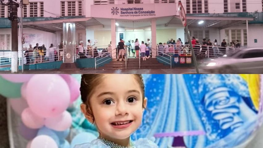 Corrente de oração reúne fiéis em frente ao HNSC por menina internada na UTI