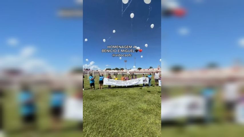 VÍDEO: Meninos mortos em Itumbiara são homenageados antes de partida de futebol