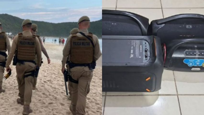 Polícia apreende quatro aparelhos de som na Praia do Rosa durante operação contra perturbação