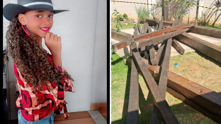 Menina de 10 anos morre após pergolado cair em cima dela em Minas Gerais
