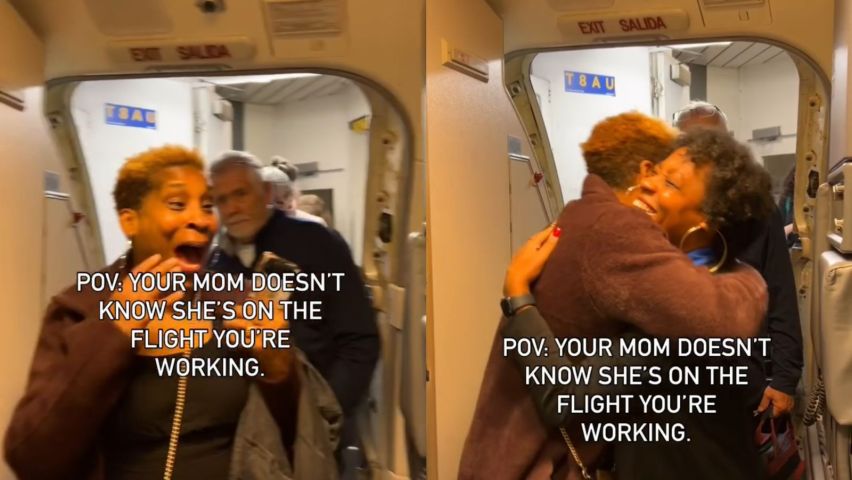 (VÍDEO) Filha comissária faz surpresa para mãe em voo e reação viraliza