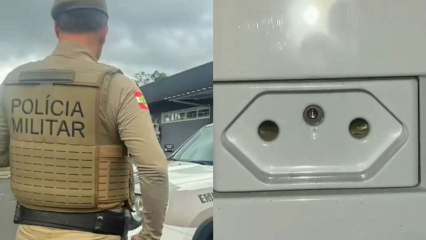 Microcâmera é encontrada escondida em tomada de banheiro de empresa em Içara