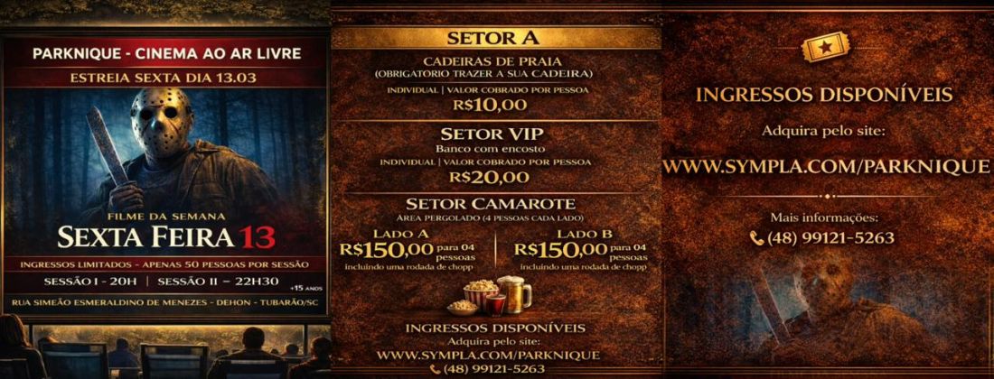 Clássico do terror Sexta-Feira 13 será exibido em cinema ao ar livre no Parknique