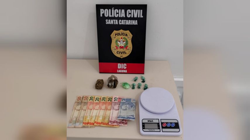 Casal é preso em Laguna por tráfico de drogas e associação para o tráfico