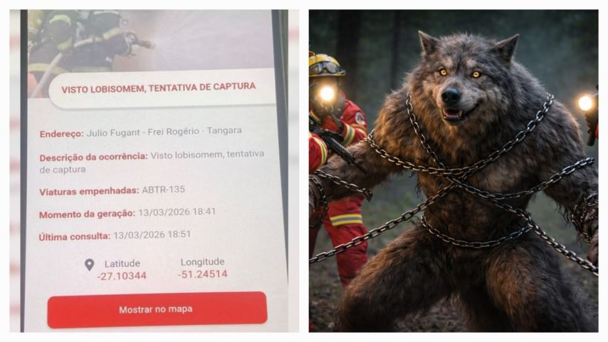 “Captura de lobisomem” em plena sexta-feira 13 chama a atenção em SC