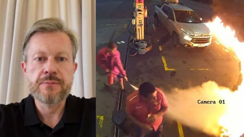 (VÍDEO) Diretor elogia conduta de funcionário que evitou tragédia após incêndio em posto