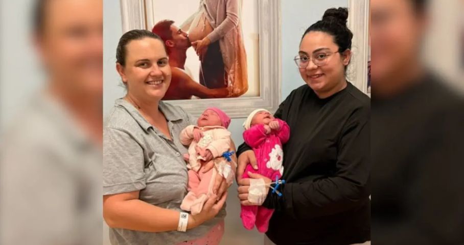 Primas nascem com poucas horas de diferença e emocionam família em SC
