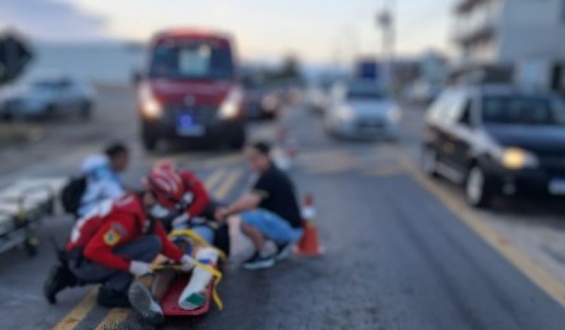 Motociclista fica ferido após queda na SC-441 em Jaguaruna