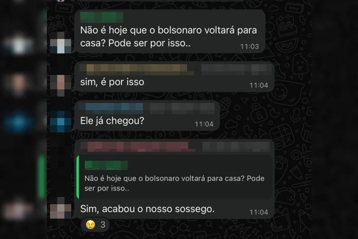 “Acabou nosso sossego”: moradores reclamam em grupo de condomínio pelo retorno de Bolsonaro