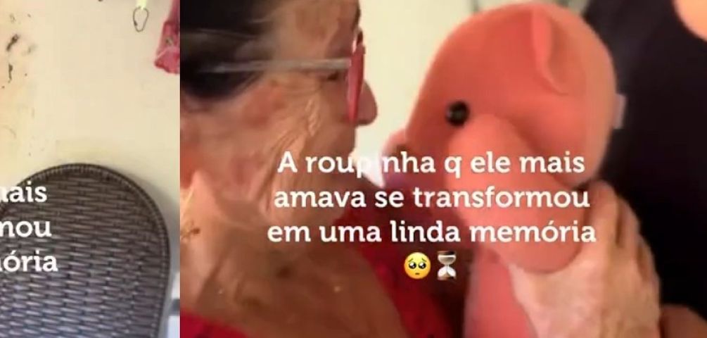 (Vídeo) Emocionante: filha transforma blusa do pai falecido em ursinho e presenteia a mãe no Ceará