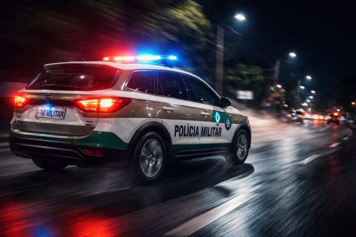 Perseguição policial termina com disparo de fuzil em pneu, suspeito preso e arma jogada em rio em Tubarão