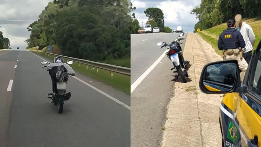 Sem capa e sem juízo: motociclista Superman é flagrado e multado na BR-116