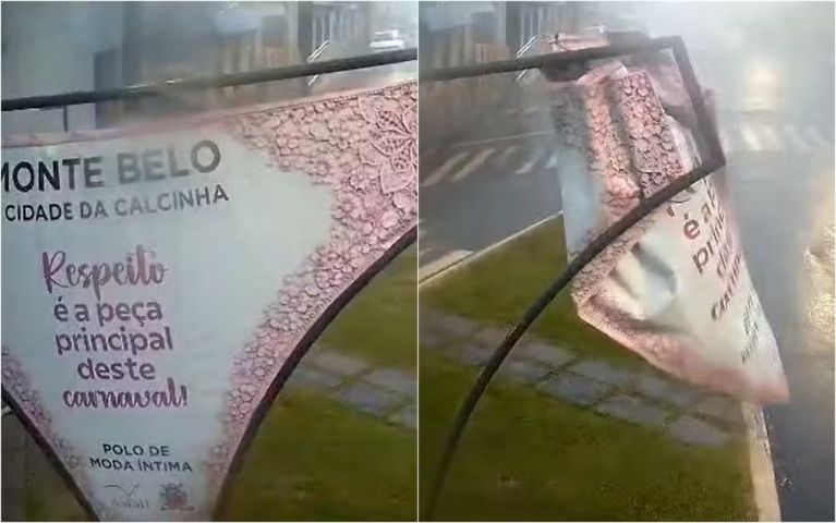 (VÍDEO) Chuva forte arranca calcinha de Monte Belo e cena viraliza nas redes