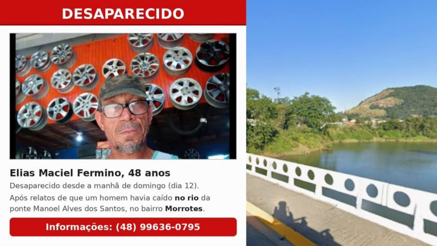 Nova atualização: após suspeita de queda da ponte do Morrotes, homem está desaparecido