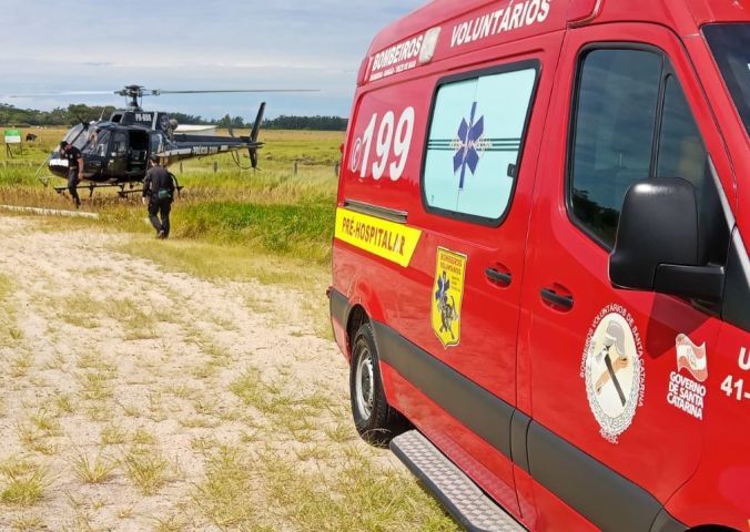 Ciclista fica ferido após atropelamento na SC-100, em Jaguaruna