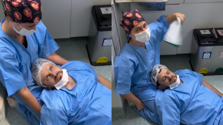 (VÍDEO) Pai desmaia durante parto em Criciúma e vídeo ultrapassa 16 milhões de visualizações